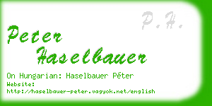 peter haselbauer business card